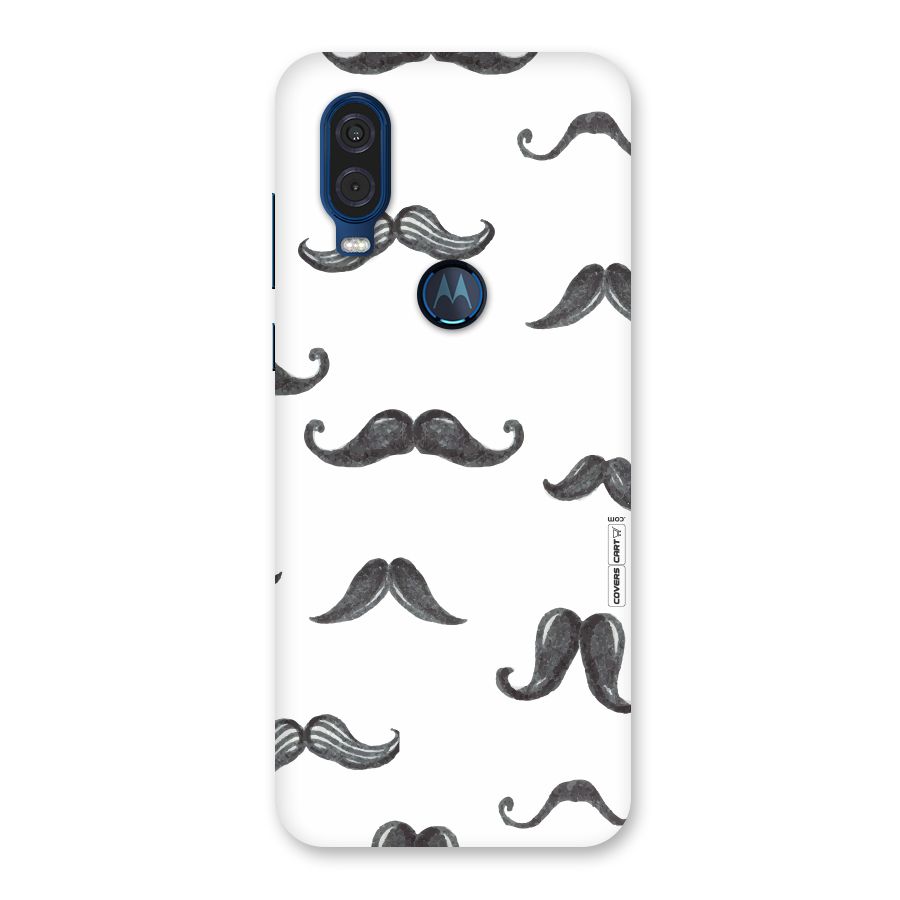 Moustache Pattern (Black) Back Case for Motorola One Vision