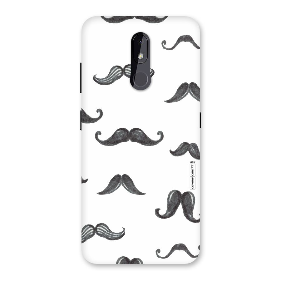 Moustache Pattern (Black) Back Case for Nokia 3.2