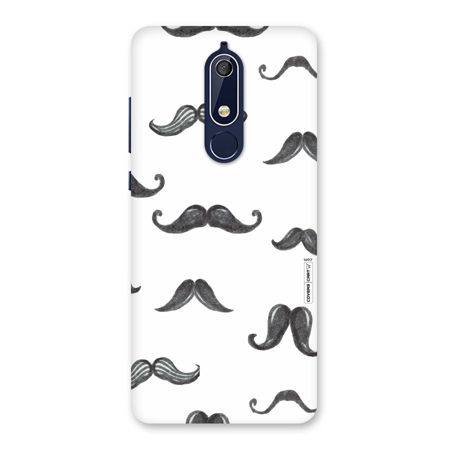 Moustache Pattern (Black) Back Case for Nokia 5.1