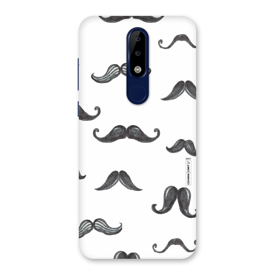 Moustache Pattern (Black) Back Case for Nokia 5.1 Plus