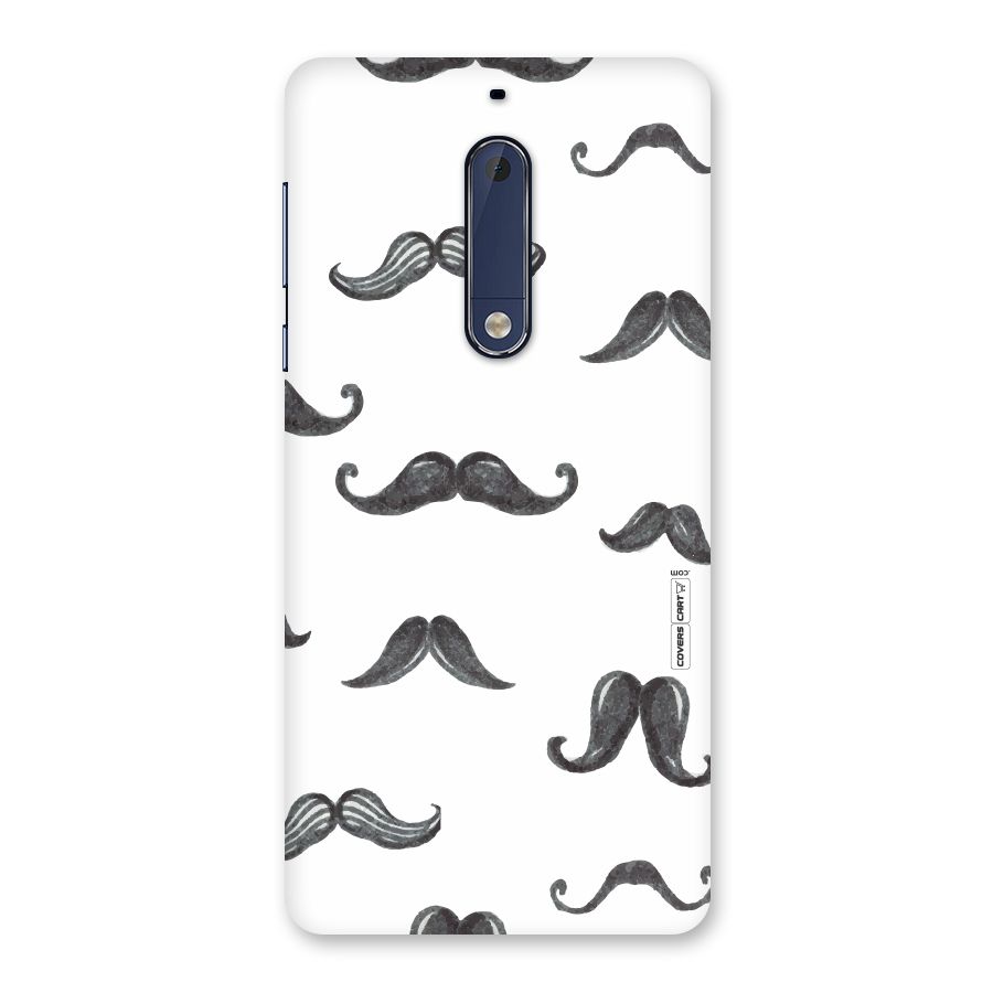 Moustache Pattern (Black) Back Case for Nokia 5