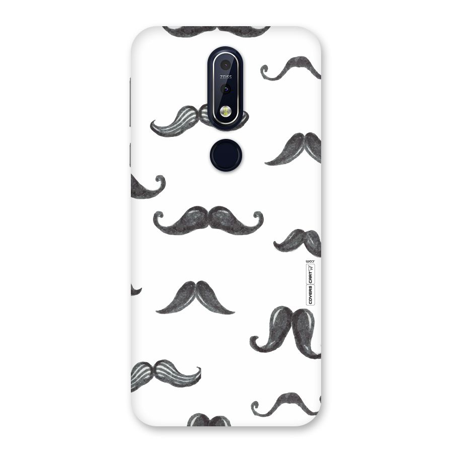 Moustache Pattern (Black) Back Case for Nokia 7.1