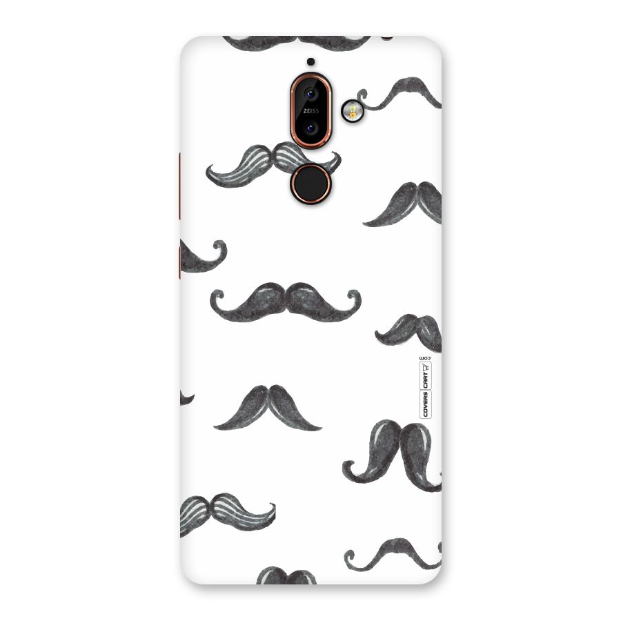 Moustache Pattern (Black) Back Case for Nokia 7 Plus