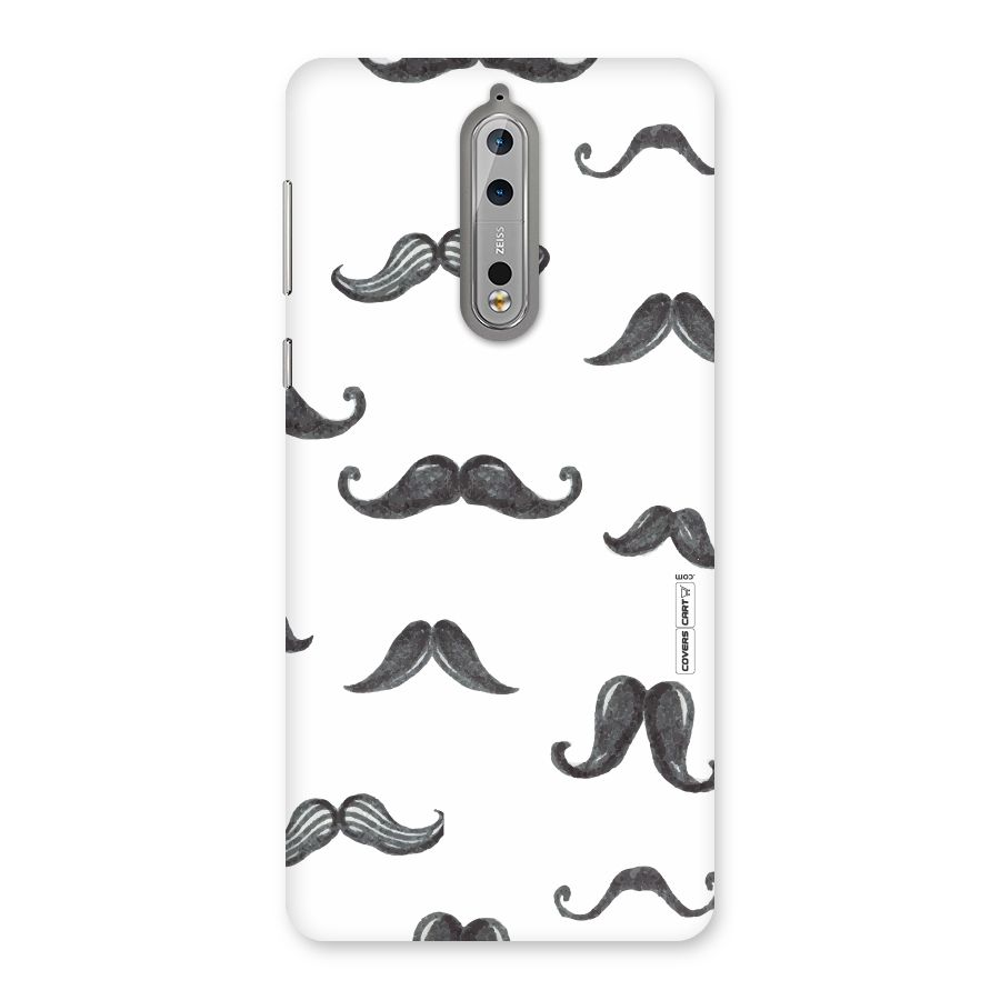Moustache Pattern (Black) Back Case for Nokia 8