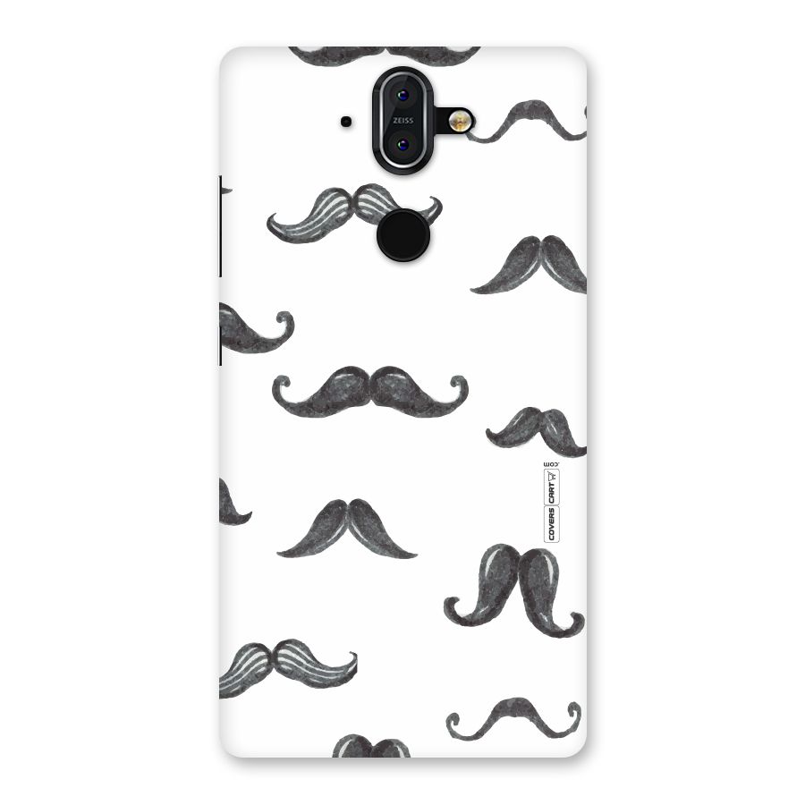 Moustache Pattern (Black) Back Case for Nokia 8 Sirocco