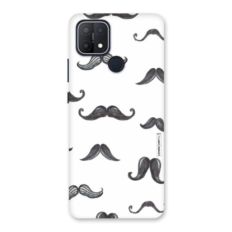 Moustache Pattern (Black) Back Case for Oppo A15s