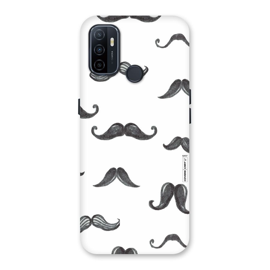 Moustache Pattern (Black) Back Case for Oppo A32