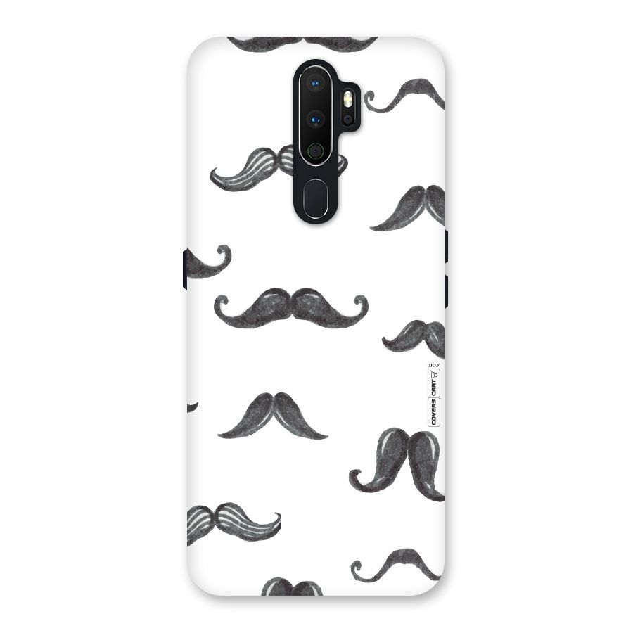 Moustache Pattern (Black) Back Case for Oppo A5 (2020)