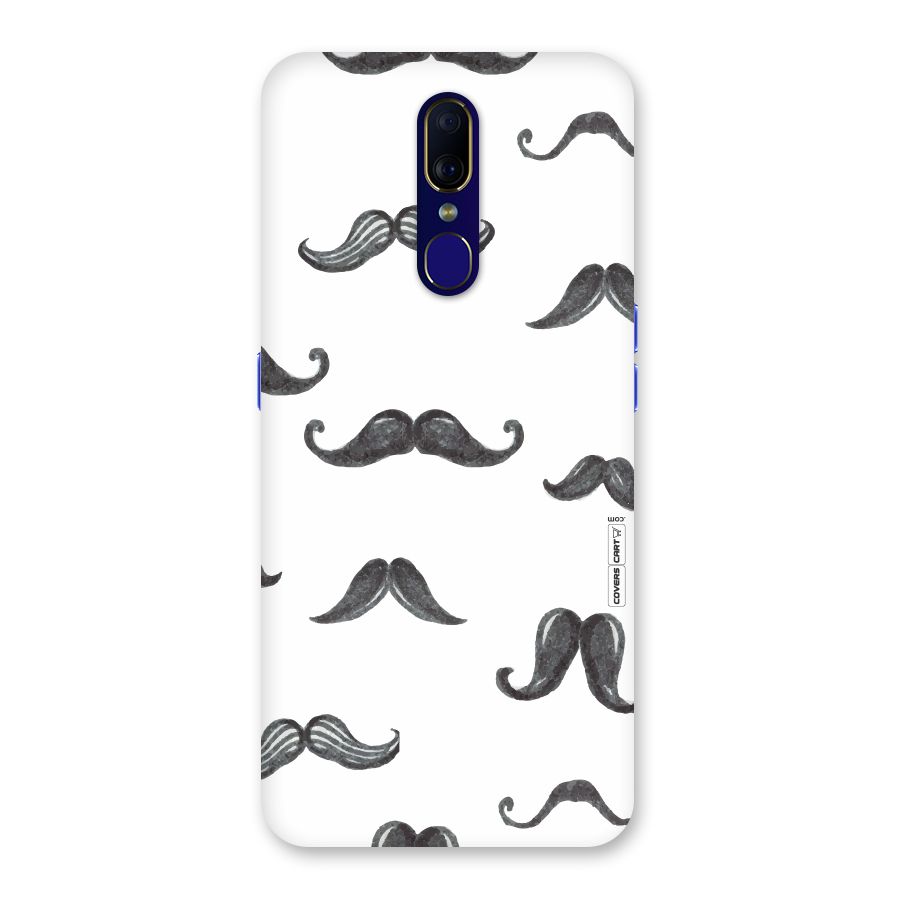 Moustache Pattern (Black) Back Case for Oppo A9