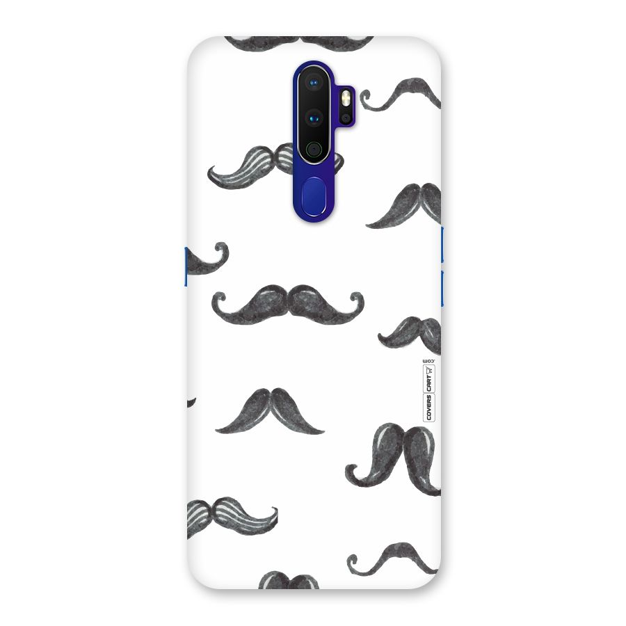 Moustache Pattern (Black) Back Case for Oppo A9 (2020)