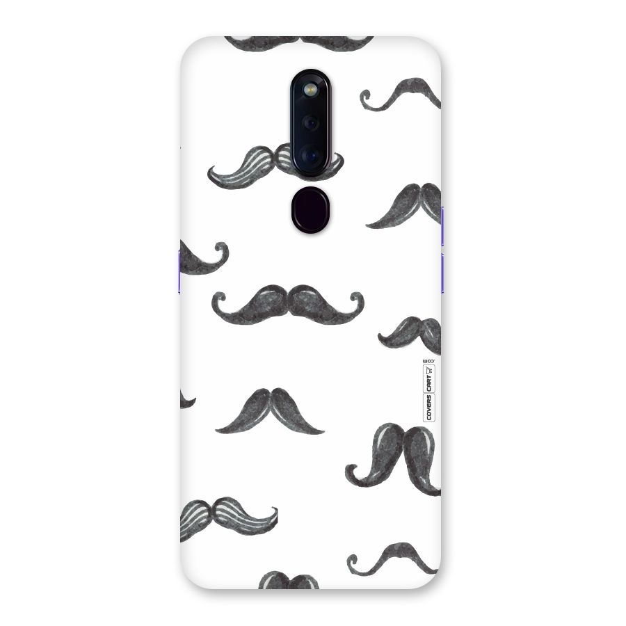 Moustache Pattern (Black) Back Case for Oppo F11 Pro