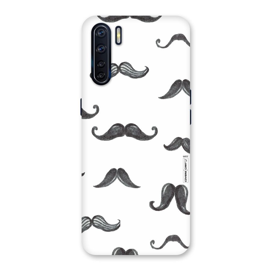 Moustache Pattern (Black) Back Case for Oppo F15