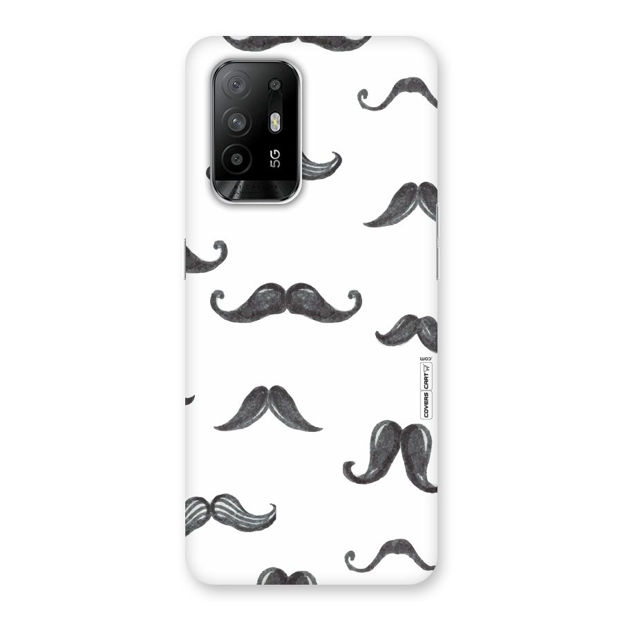 Moustache Pattern (Black) Back Case for Oppo F19 Pro Plus 5G