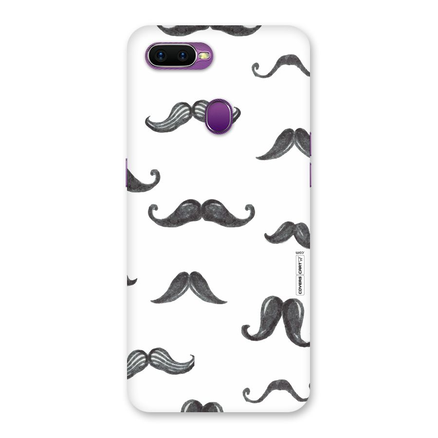 Moustache Pattern (Black) Back Case for Oppo F9