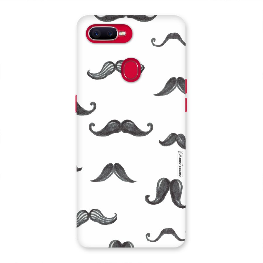 Moustache Pattern (Black) Back Case for Oppo F9 Pro