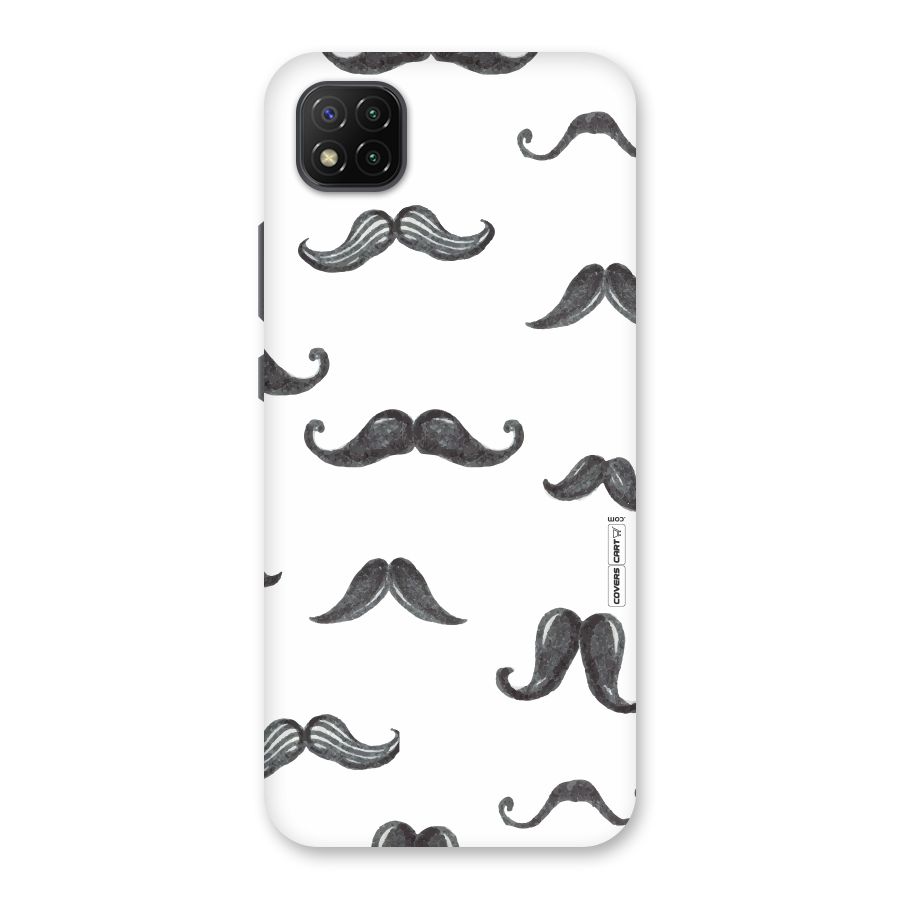 Moustache Pattern (Black) Back Case for Poco C3