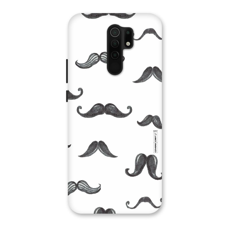 Moustache Pattern (Black) Back Case for Poco M2