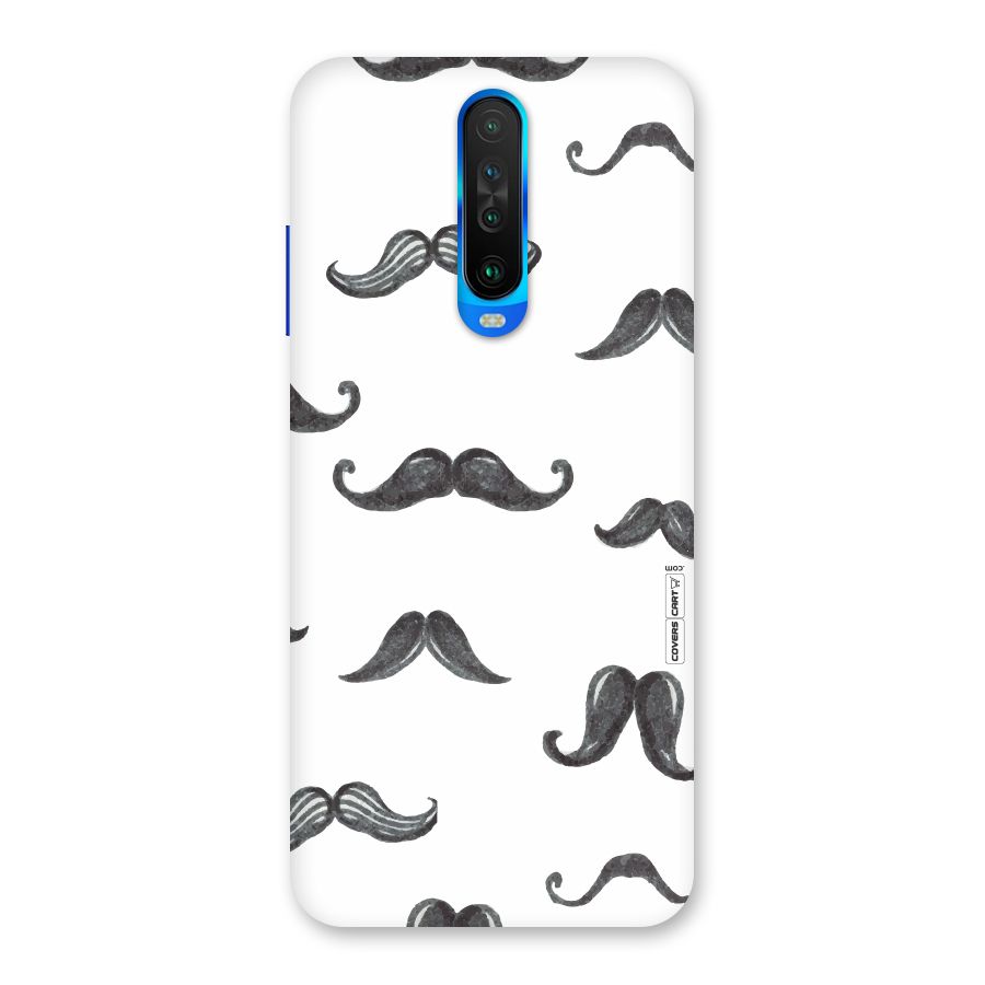 Moustache Pattern (Black) Back Case for Poco X2
