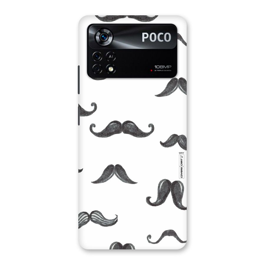 Moustache Pattern (Black) Back Case for Poco X4 Pro 5G