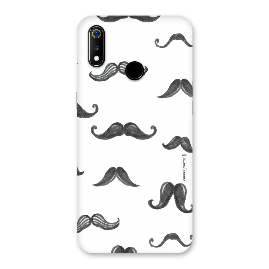 Moustache Pattern (Black) Back Case for Realme 3