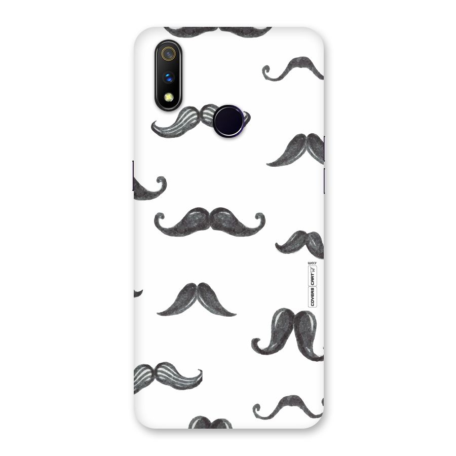 Moustache Pattern (Black) Back Case for Realme 3 Pro