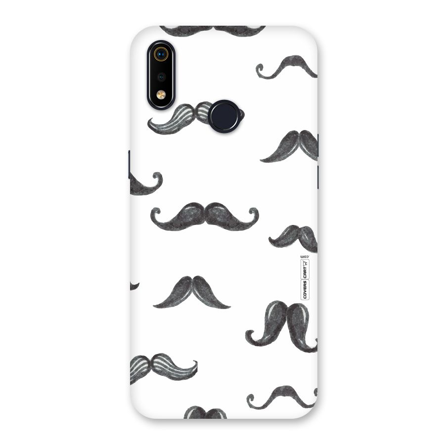 Moustache Pattern (Black) Back Case for Realme 3i