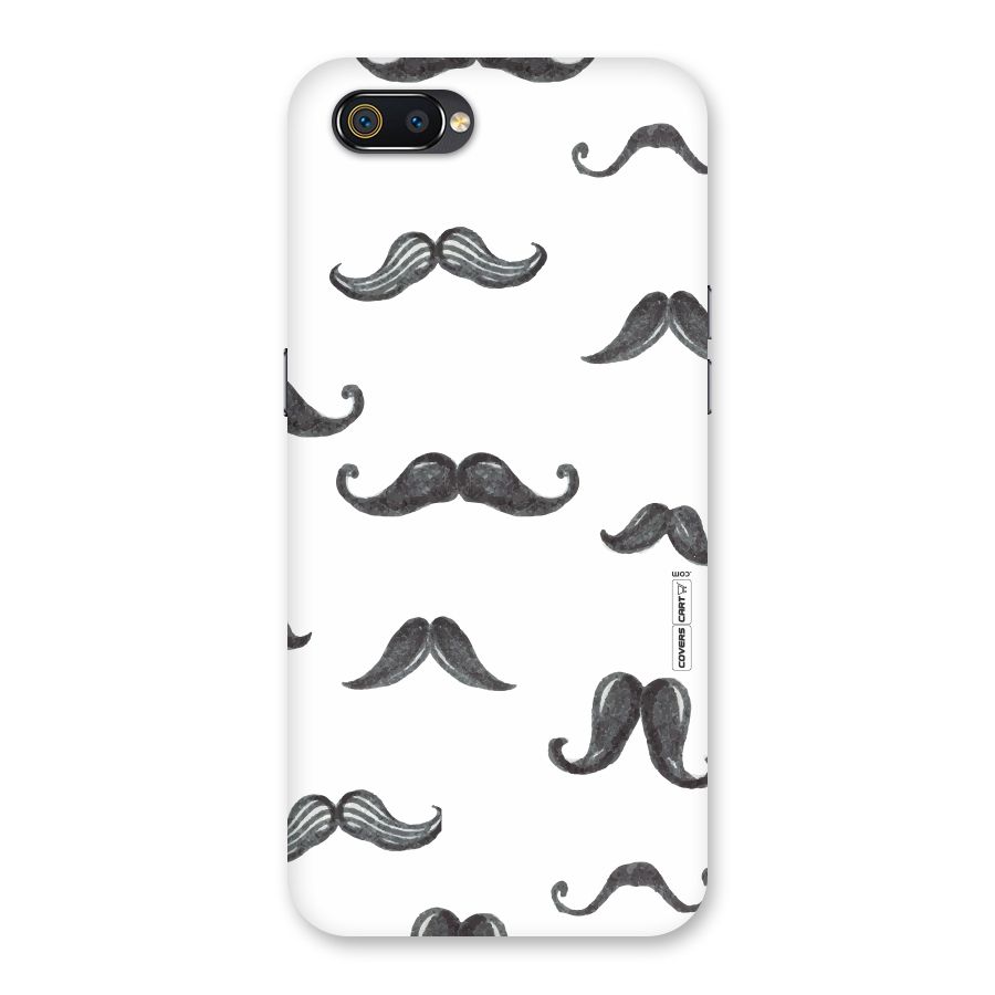 Moustache Pattern (Black) Back Case for Realme C2