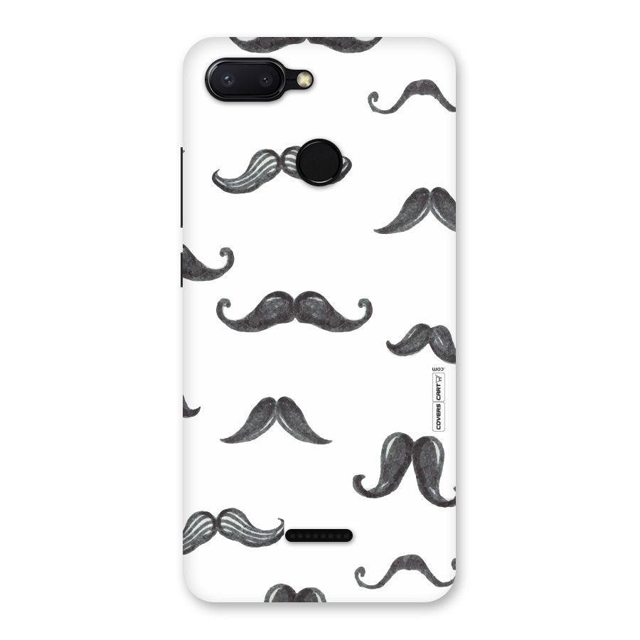 Moustache Pattern (Black) Back Case for Redmi 6