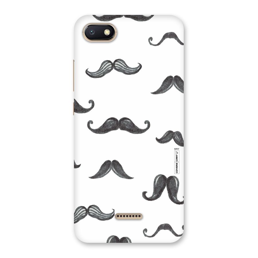 Moustache Pattern (Black) Back Case for Redmi 6A