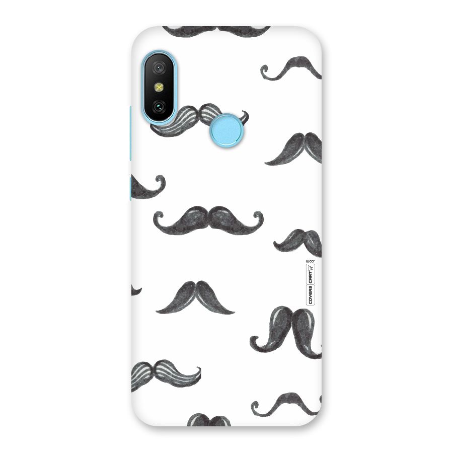 Moustache Pattern (Black) Back Case for Redmi 6 Pro