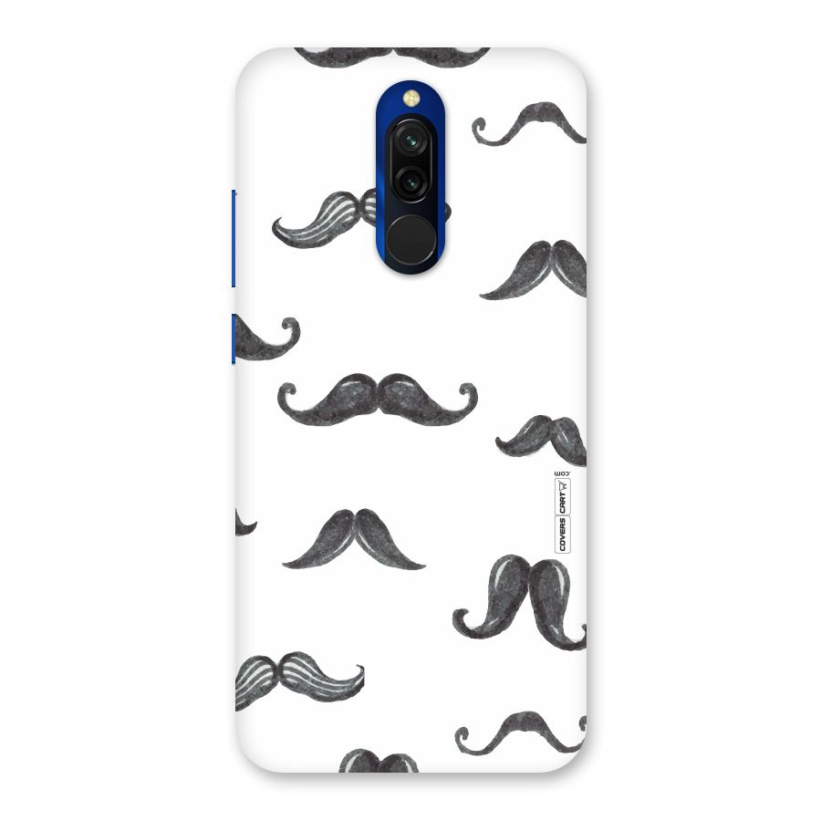 Moustache Pattern (Black) Back Case for Redmi 8