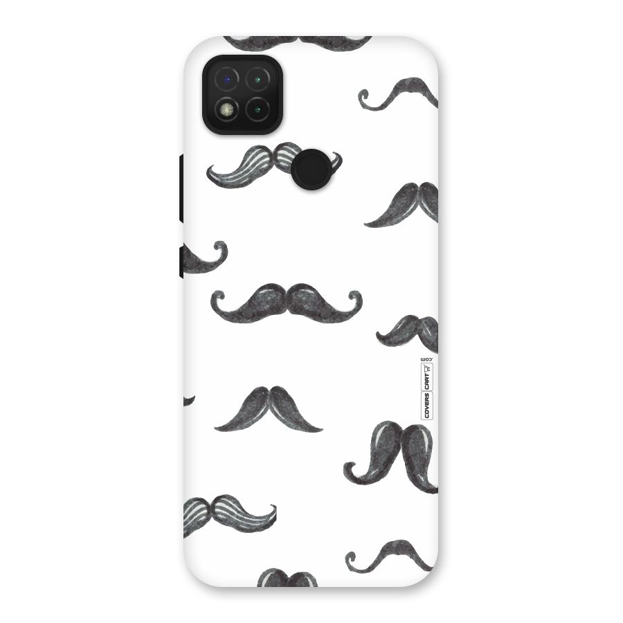 Moustache Pattern (Black) Back Case for Redmi 9