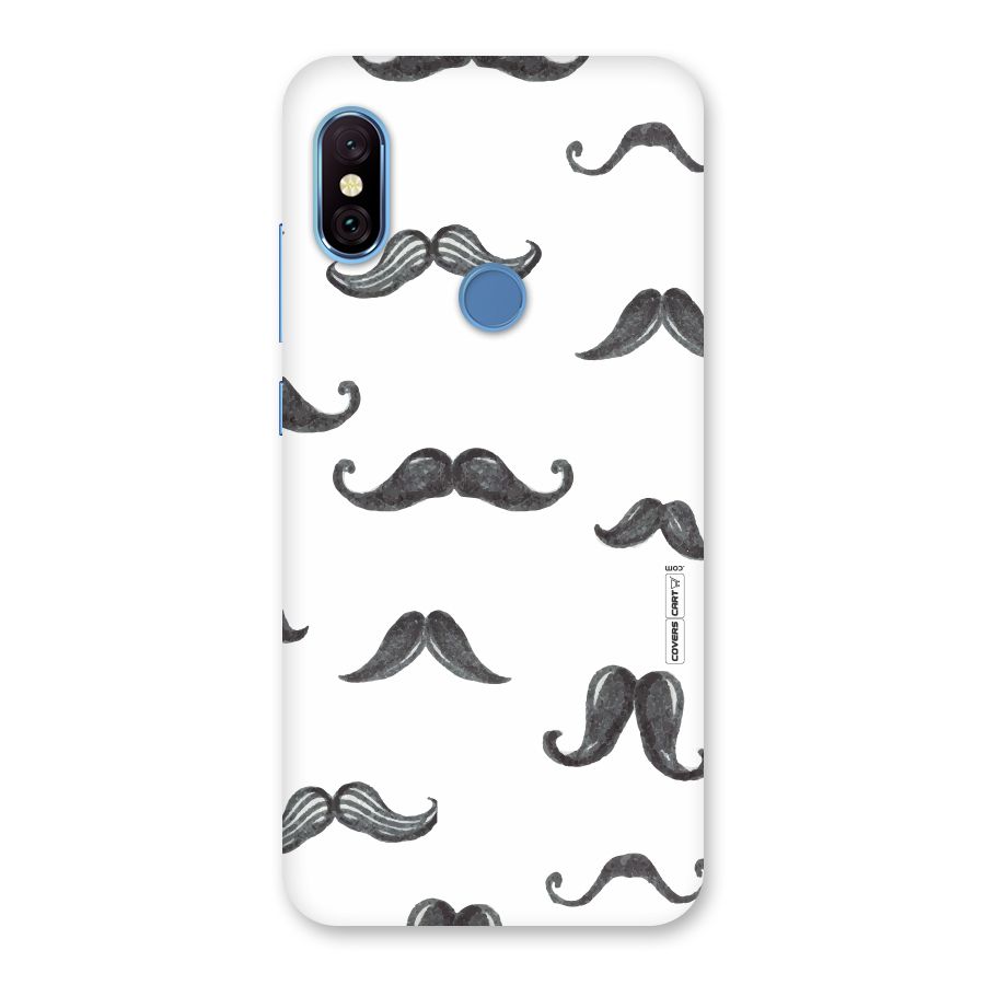 Moustache Pattern (Black) Back Case for Redmi Note 6 Pro