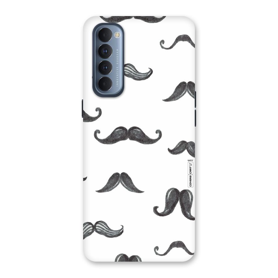Moustache Pattern (Black) Back Case for Reno4 Pro