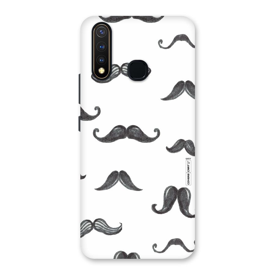 Moustache Pattern (Black) Back Case for Vivo U20