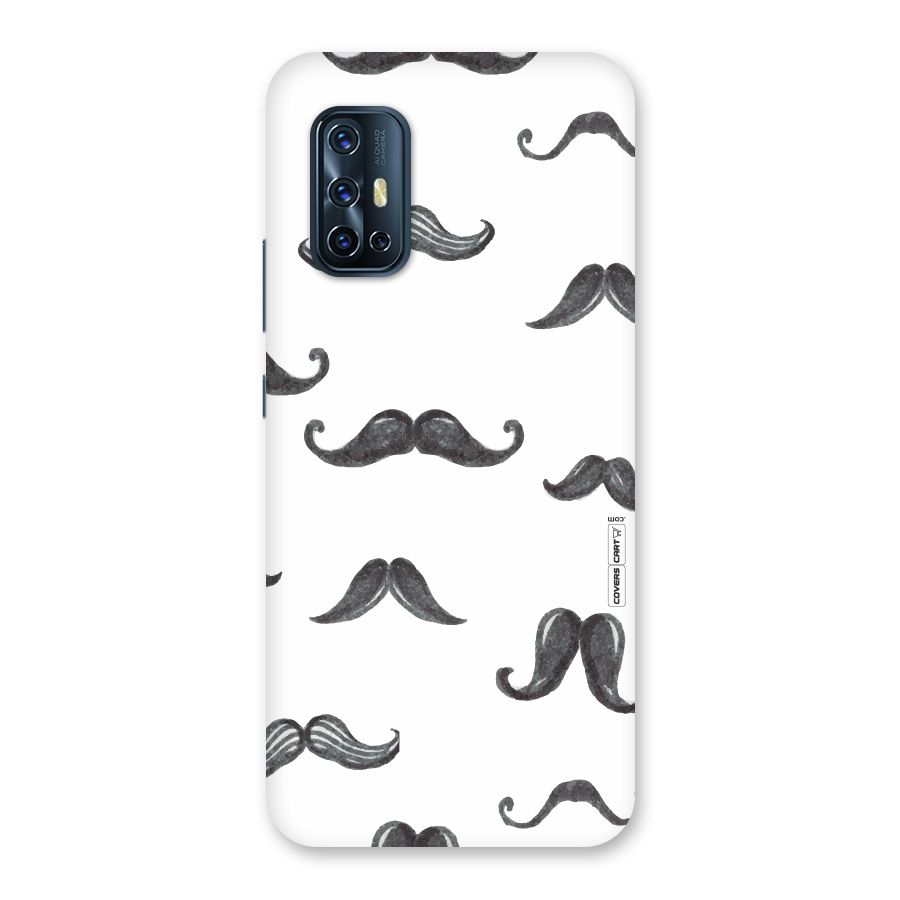 Moustache Pattern (Black) Back Case for Vivo V17