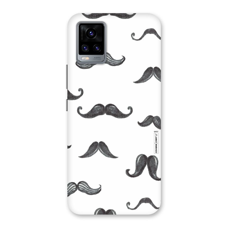 Moustache Pattern (Black) Back Case for Vivo V20