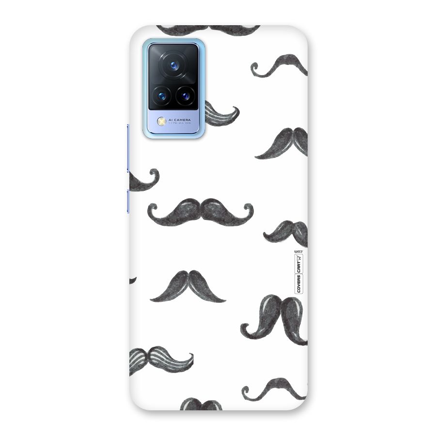 Moustache Pattern (Black) Back Case for Vivo V21 5G