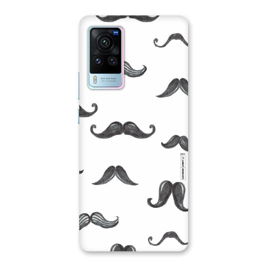 Moustache Pattern (Black) Back Case for Vivo X60 Pro