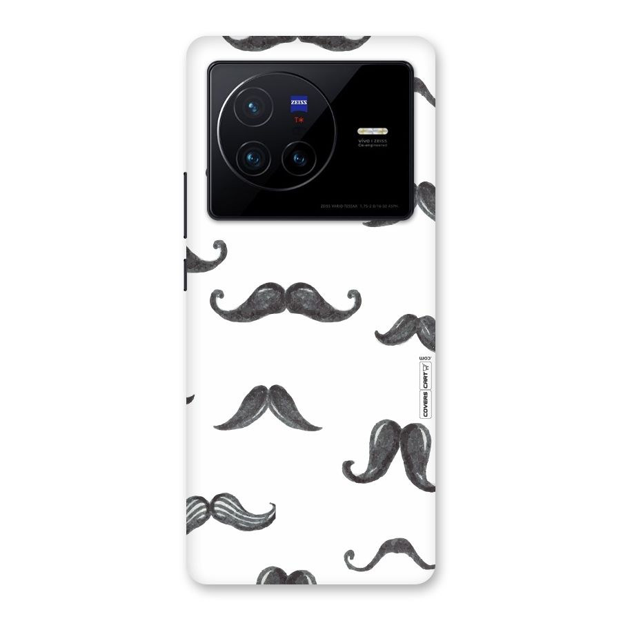 Moustache Pattern (Black) Back Case for Vivo X80