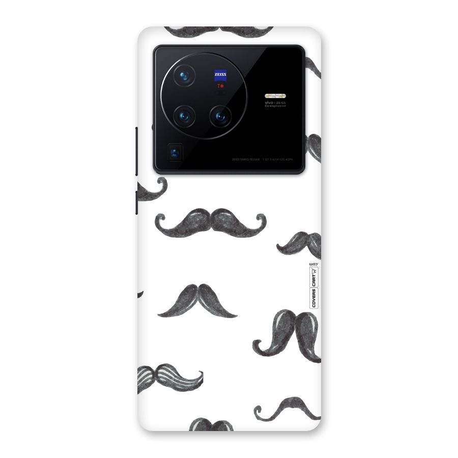 Moustache Pattern (Black) Back Case for Vivo X80 Pro