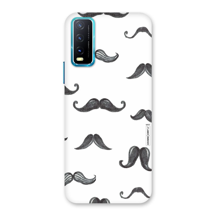 Moustache Pattern (Black) Back Case for Vivo Y20