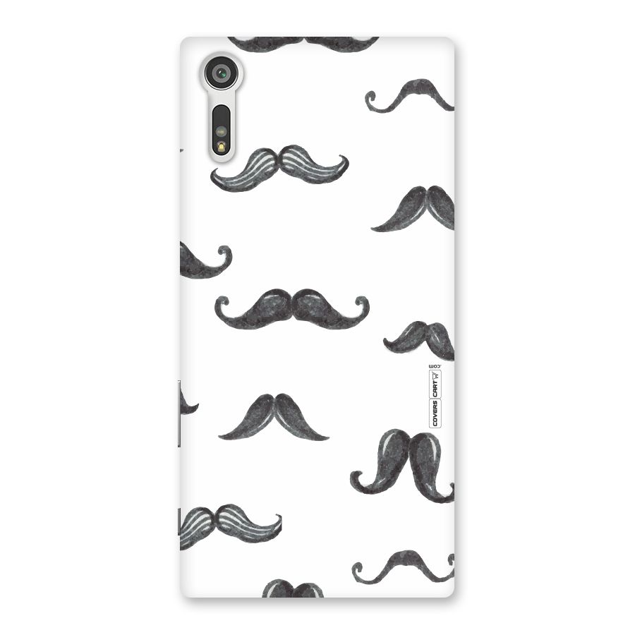 Moustache Pattern (Black) Back Case for Xperia XZ