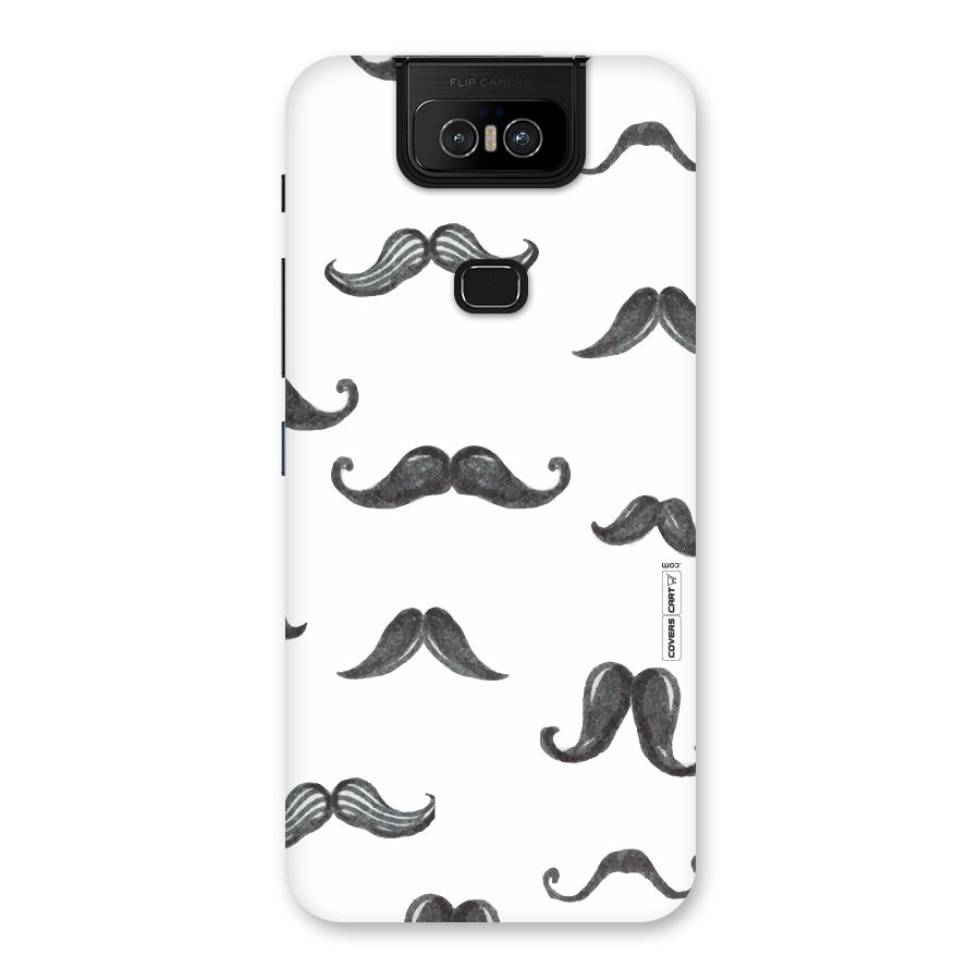 Moustache Pattern (Black) Back Case for Zenfone 6z