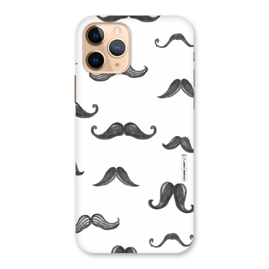 Moustache Pattern (Black) Back Case for iPhone 11 Pro