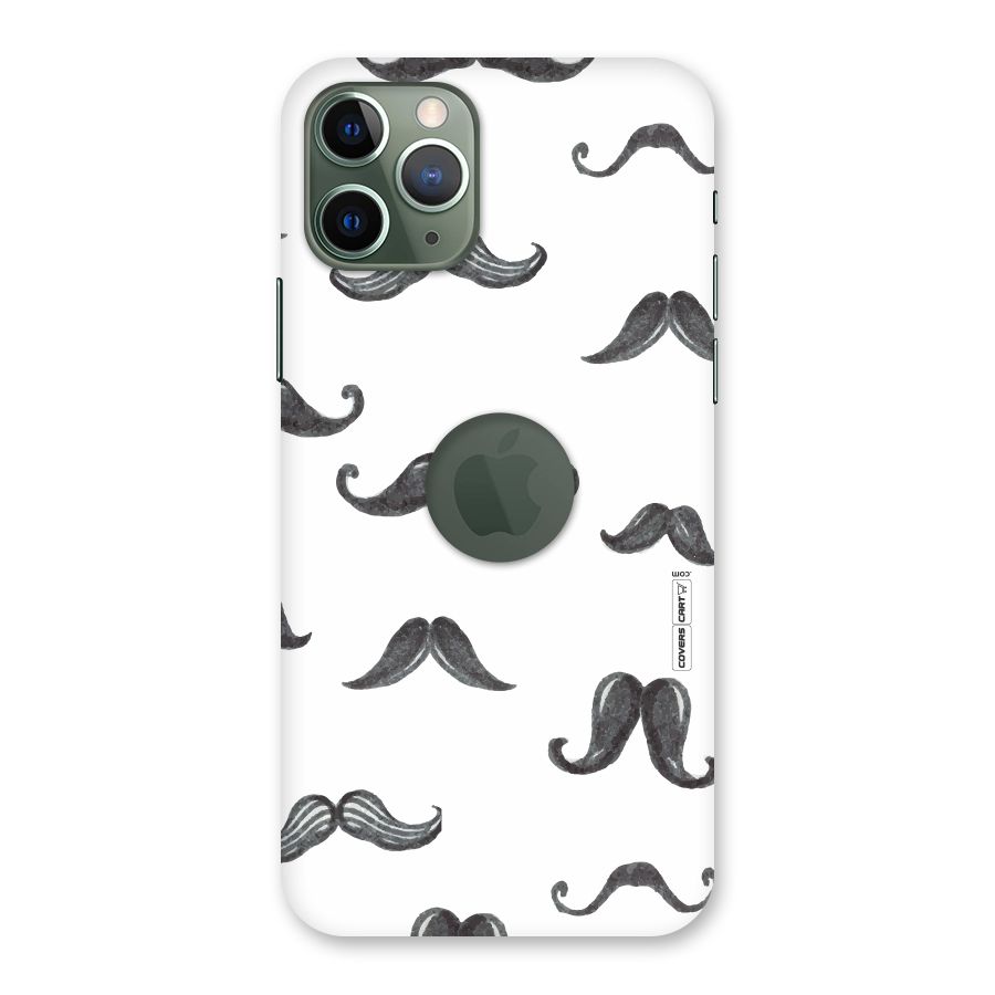 Moustache Pattern (Black) Back Case for iPhone 11 Pro Logo  Cut