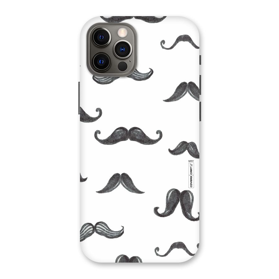 Moustache Pattern (Black) Back Case for iPhone 12 Pro