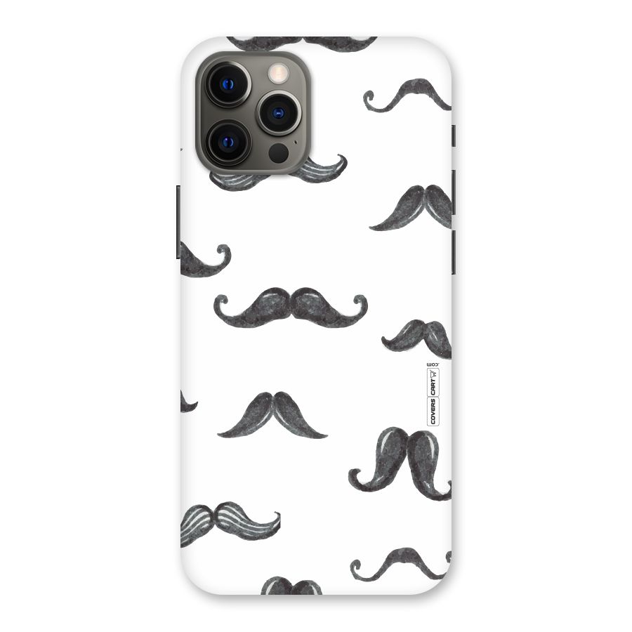 Moustache Pattern (Black) Back Case for iPhone 12 Pro Max