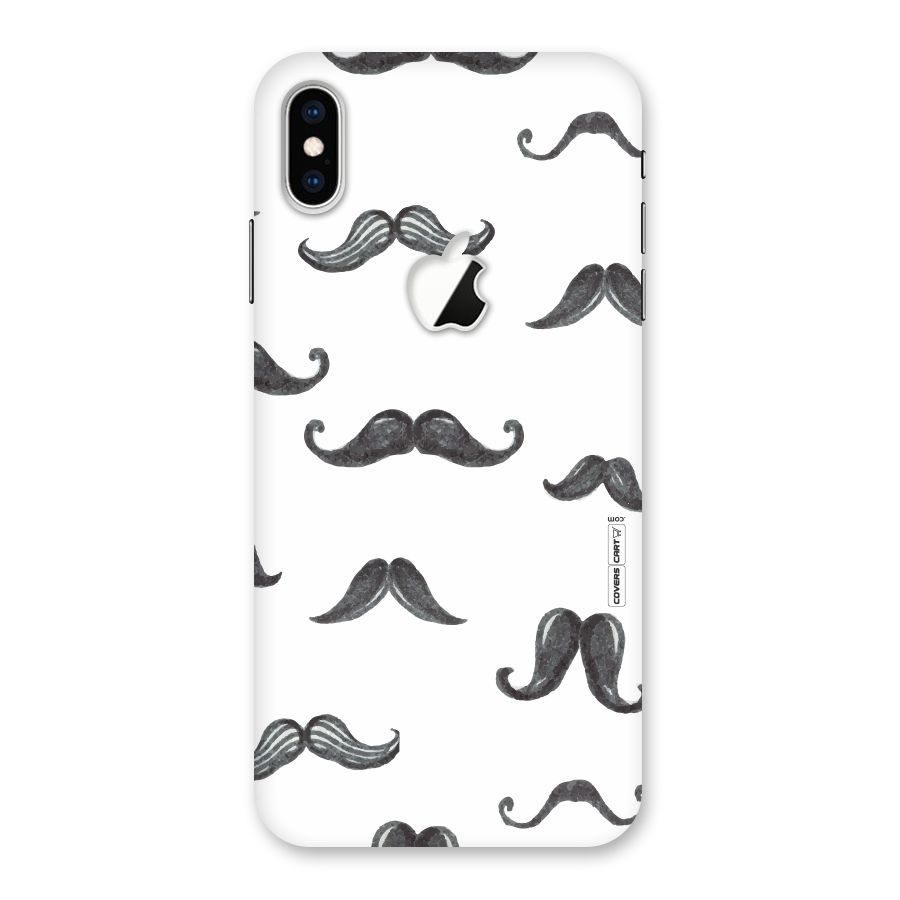 Moustache Pattern (Black) Back Case for iPhone XS Max Apple Cut
