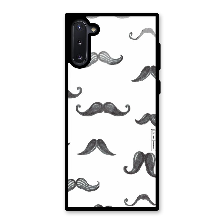 Moustache Pattern (Black) Glass Back Case for Galaxy Note 10